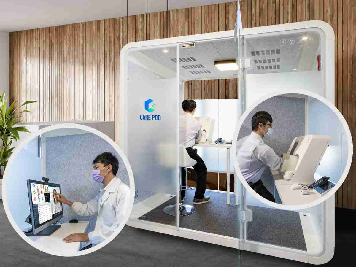 达擎于医疗科技展中展出＂远距诊疗舱＂，，，以因应医疗数字化及社会高龄化趋势下、、、复诊及慢性病患等族群对于远距看诊需求逐渐升高所推出的创新整合方案。。多功能合一、、高隐私性的远距诊疗舱可根据病患端与医师端的不同需求，，提供弹性化及客制化功能，，节省医生和病患的精力及时间